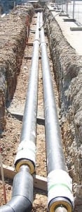 Insulated steam pipes